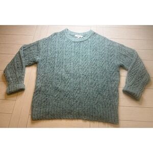 Loft Chunky Cable Knit Green‎ Womens Sweater. Wool Blend. Sz L